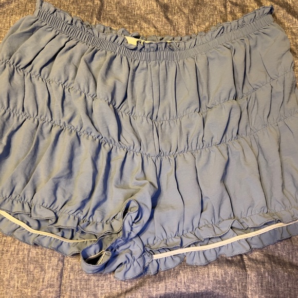 SHEIN | Shorts | Shein Light Blue High Waist Ruffled Shorts | Poshmark